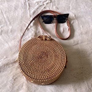 Round Rattan Purse